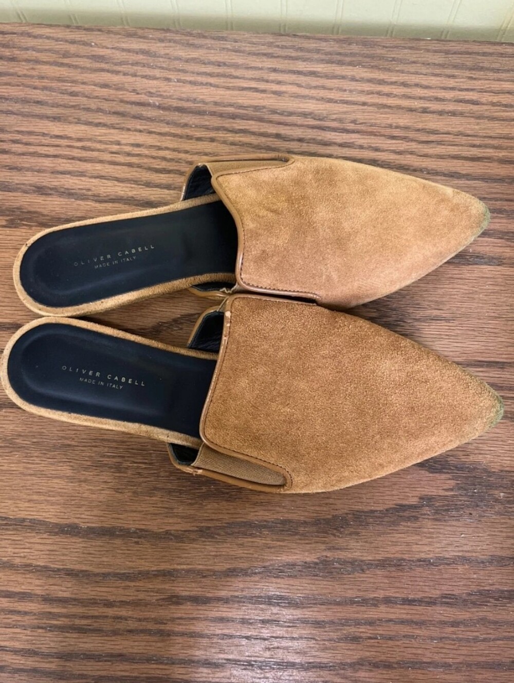 Oliver Cabell Dream Tan Suede Pointed Mule Slides